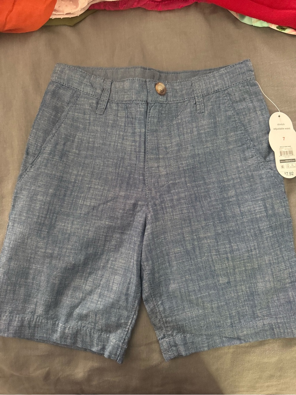 Youth Blue Linen-Blend Casual Shorts